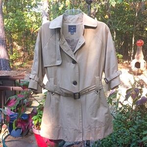 Forever 21 Classic Khaki Coat, Medium